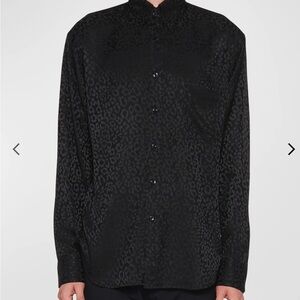 Tom Ford Black Leopard Print Dress Shirt